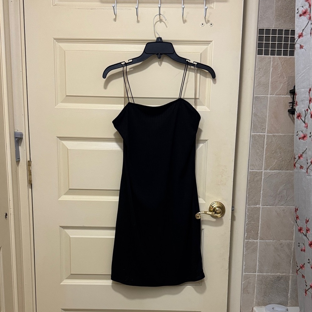 No Boundaries Black Mini Dress with Spaghetti Straps